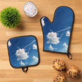 Wolken im Licht Ofenhandschuh & Topflappen-Set (Oben Unten)