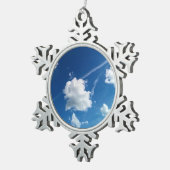Wolken im Licht Schneeflocken Zinn-Ornament (Rechts)