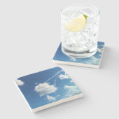 Wolken im Licht Steinuntersetzer (Seitenansicht)