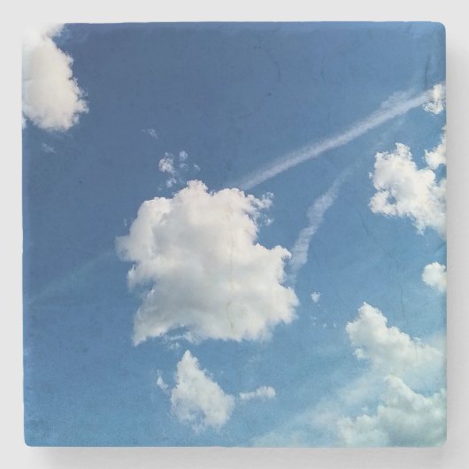 Wolken im Licht Steinuntersetzer (Vorderseite)