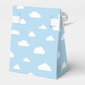 Wolken im weißen Cartoon auf blauem Hintergrund Geschenkschachtel (Rückseite)