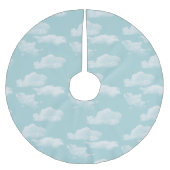 Wolken im Winter Blue Sky Polyester Weihnachtsbaumdecke (Vorderseite)