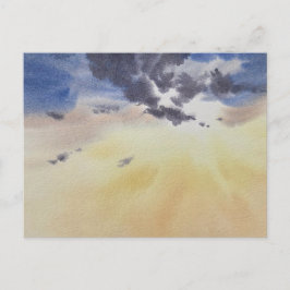 Wolken in Aquarell malen  Postkarte