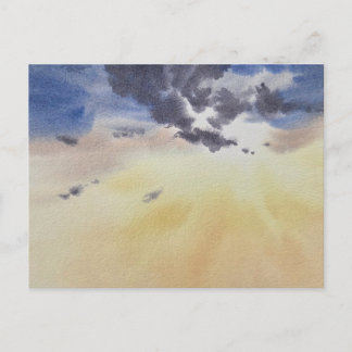 Wolken in Aquarell malen Postkarte