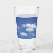 Wolken in blauem Himmel Glas (Rückseite)