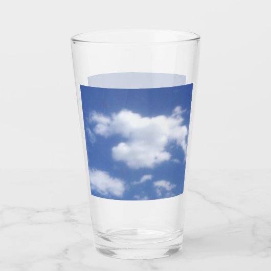 Wolken in blauem Himmel Glas (Vorderseite)