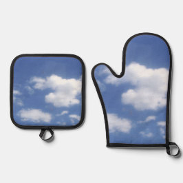 Wolken in blauem Himmel Ofenhandschuh & Topflappen-Set