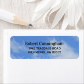 Wolken in Blue Sky-Rücksendeadressen-Aufklebern (Insitu)