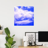 Wolken in Clear Blue Sky Square Poster (Heimbüro)