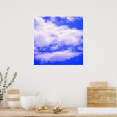 Wolken in Clear Blue Sky Square Poster (Küche)