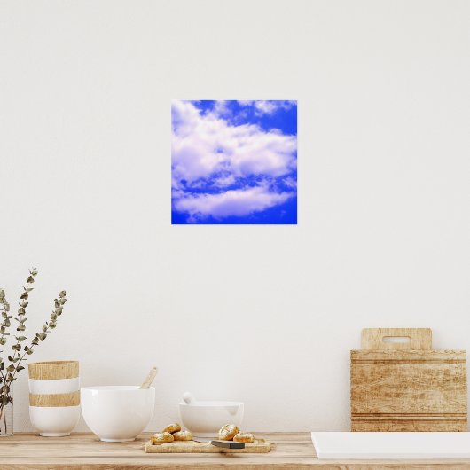 Wolken in Clear Blue Sky Square Poster (Küche)