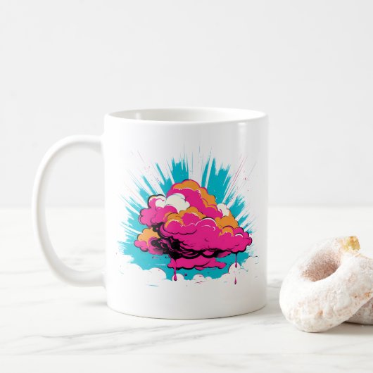 Wolken in den 90er Jahren Kaffeetasse (Mit Donut)