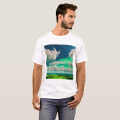 Wolken in Weiß mit phantastischer grüner Sicht T-Shirt (Vorne ganz)