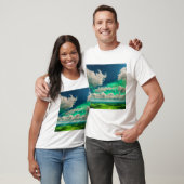 Wolken in Weiß mit phantastischer grüner Sicht T-Shirt (Unisex)