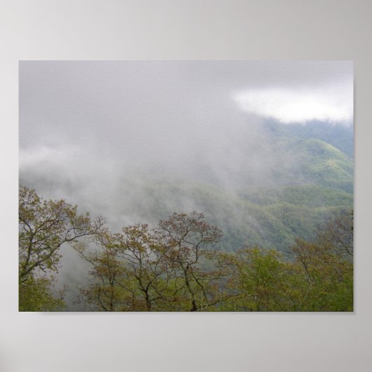 Wolken inmitten der blauen Ridge Mountains, NC Poster (Vorne)