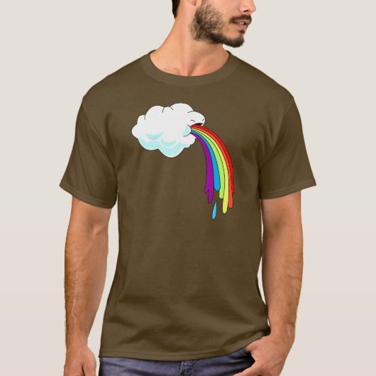 Wolken-kotzende Regenbogen T-Shirt (Vorderseite)