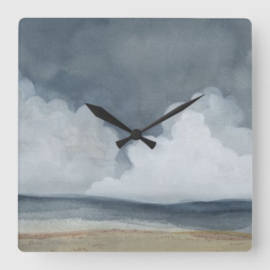 Wolken-Landschaft Quadratische Wanduhr (Vorderseite)