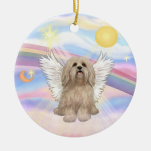 Wolken - Lhasa Apso (Creme) Keramik Ornament