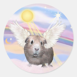 Wolken - Meerschweinchen Engel (#2) Runder Aufkleber