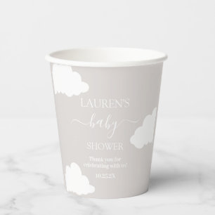 Wolken Minimalistische Babydusche Pappbecher