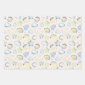 Wolken, Monde und Sterne für Baby Geschenkpapier Set (Vorderseite)