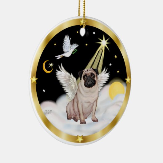 Wolken (N)- Mops Angel (fawn) Keramikornament (Rechts)