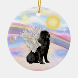 Wolken - Neufundland-Engel (schwarz) Keramikornament