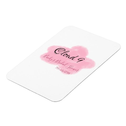 Wolken neun rote Pastell-Junggesellinnenabschied N Magnet (Linke Seite)