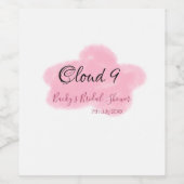 Wolken neun rote Pastell-Junggesellinnenabschied n Weinetikett (Einzelnes Label)