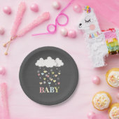 Wolken + neutrale Babydusche Pappteller (Party)