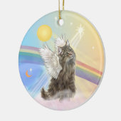 Wolken - Norwegischer Waldkatze-Engel Keramik Ornament (Links)