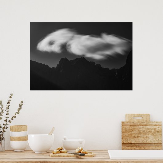 Wolken oberhalb der Silhouette Poster (Küche)
