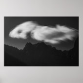 Wolken oberhalb der Silhouette Poster (Vorne)