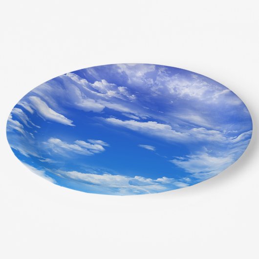 Wolken Pappteller (Schrägansicht)