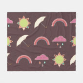 Wolken, Regen, Sonne, Regenschirm. Fleecedecke (Vorderseite (Horizontal))