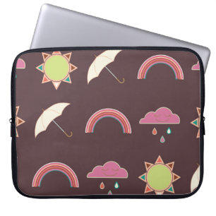 Wolken, Regen, Sonne, Regenschirm. Laptopschutzhülle
