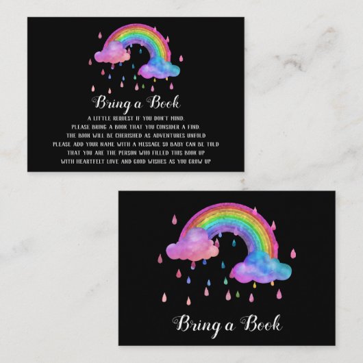 *~* Wolken Regentropfen Regenbogen bringen Buch Begleitkarte (Vorne/Hinten)