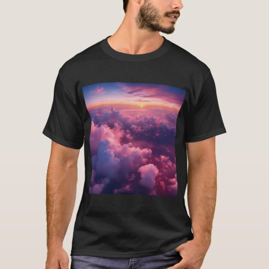 Wolken rosa schöne Aussicht wooow T-Shirt (Vorderseite)
