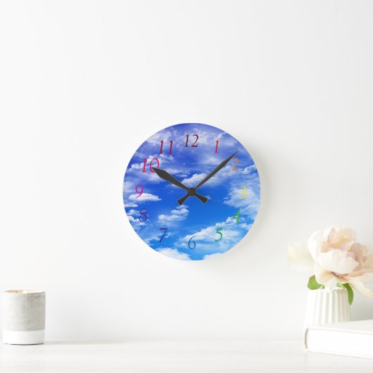 Wolken Runde Wanduhr (Zuhause)