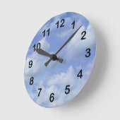 Wolken Runde Wanduhr (Winkel)