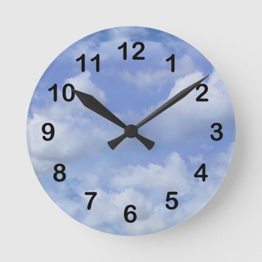 Wolken Runde Wanduhr (Vorderseite)