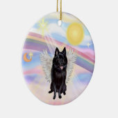 Wolken - Schipperke Angel Keramikornament (Rechts)