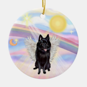 Wolken - Schipperke Angel Keramikornament