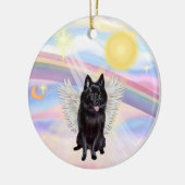 Wolken - Schipperke Angel Keramikornament (Links)