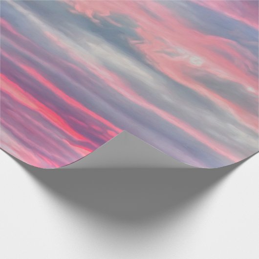 Wolken Schöne rosa blaue gestrichene Himmel Geschenkpapier (Ecke)