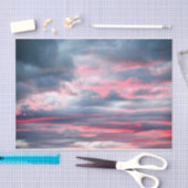 Wolken Schöner Pink White Blue Sky Seidenpapier (Handwerk)