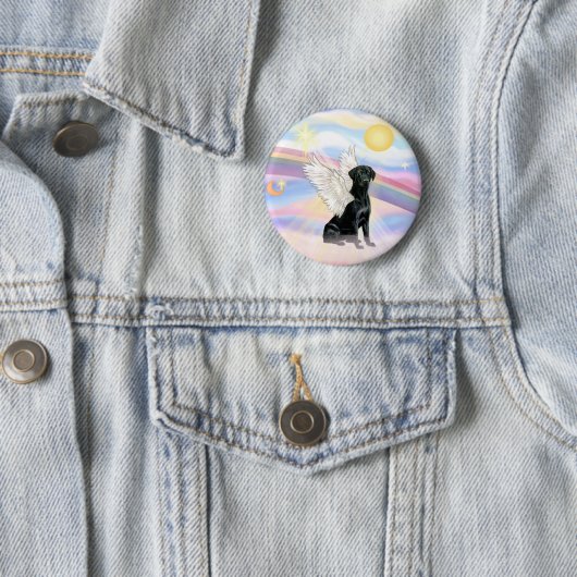 Wolken - Schwarzer Labrador Retriever Angel Button (Beispiel)