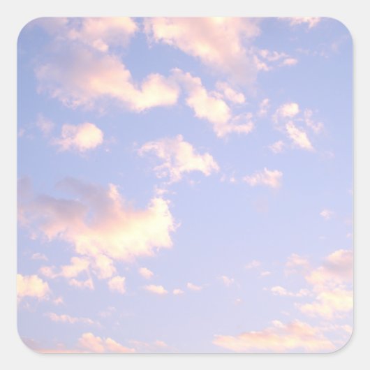 Wolken Sky Pink Sunset Lila Geschenke Quadratischer Aufkleber (Vorderseite)