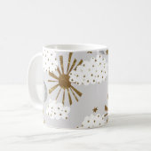 Wolken, Sonne und Mond, minimalistisches Muster. Kaffeetasse (Vorderseite Links)