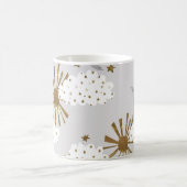 Wolken, Sonne und Mond, minimalistisches Muster. Kaffeetasse (Mittel)